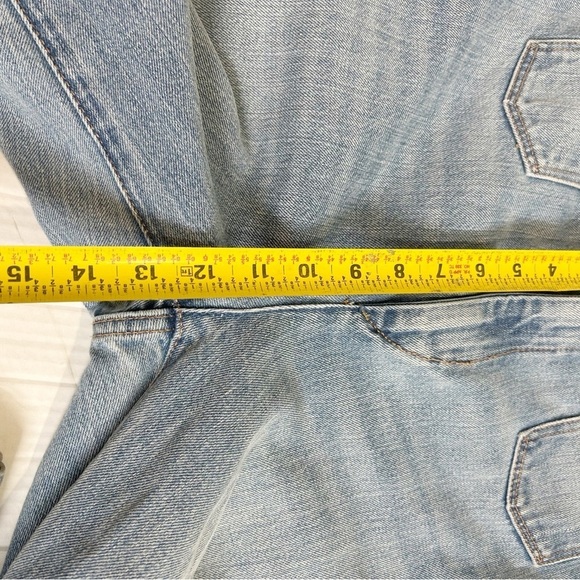 Re/Done 70s Pocket Wide Leg High Waist Jeans Size 29 Vintage Fade - Picture 13 of 14